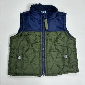 Baby Boy Green and Blue Vest Size 12M